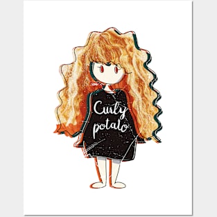 Curly Potato Girl Posters and Art